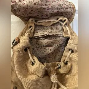 RARE Free People Boho Canvas Embellished Crystal Studded Backpack RARE Free People Boho Canvas Embellished Crystal Studded  main image 4